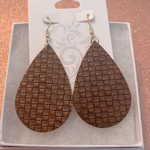 Faux Leather Drop Earrings • chocolate brown • new!